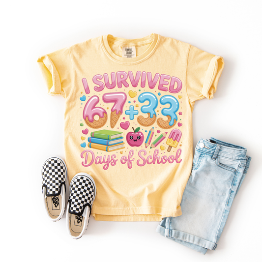 100 DAYS OF SCHOOL-67PLUS33 ICE CREAM DRIP-DTF TRANSFER